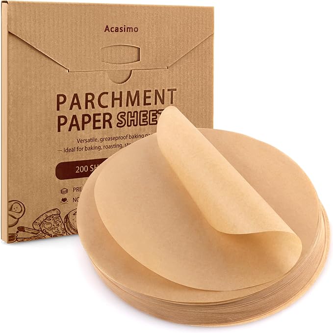 200Pcs Parchment Paper Rounds, 8 Inch Baking Parchment Circles, Precut Baking Sheets Round, Burger