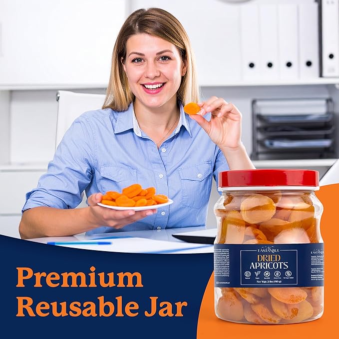 Eastanbul Dried Apricots, 2lb, Apricots Dried Fruits Snacks, No Sugar Added, Premium Turkish Fruit