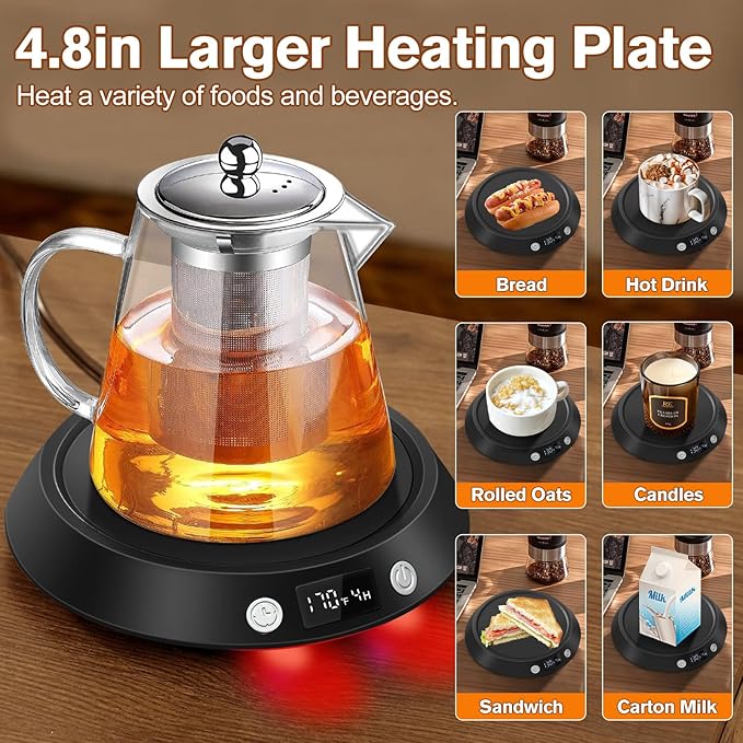 Coffee Mug Warmer - 55W Electric Coffee Warmer for Desk 3 Temp Settings & 2-9 Timer Smart Cup
