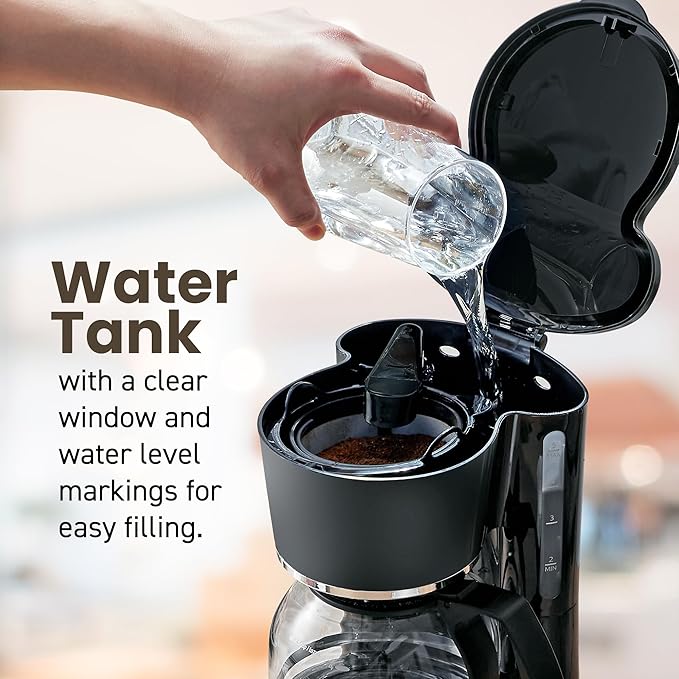 Elite Gourmet EHC-5055 Automatic 5-Cup Brew & Drip Coffee Maker with Pause N Serve Reusable Filter