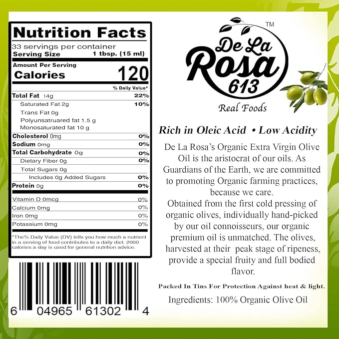 De La Rosa Organic Balsamic Vinegar & Organic Extra Virgin Olive Oil, 100% Pure, Vegan, Kosher