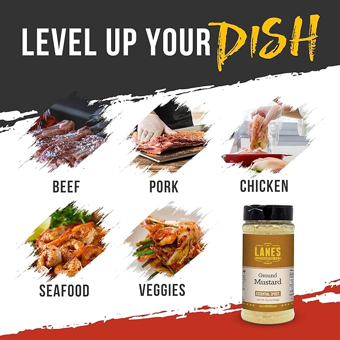 Lane's Ground Mustard Powder, All-Natural Ground Dry Mustard Powder, Perfect for Meats, Fish &