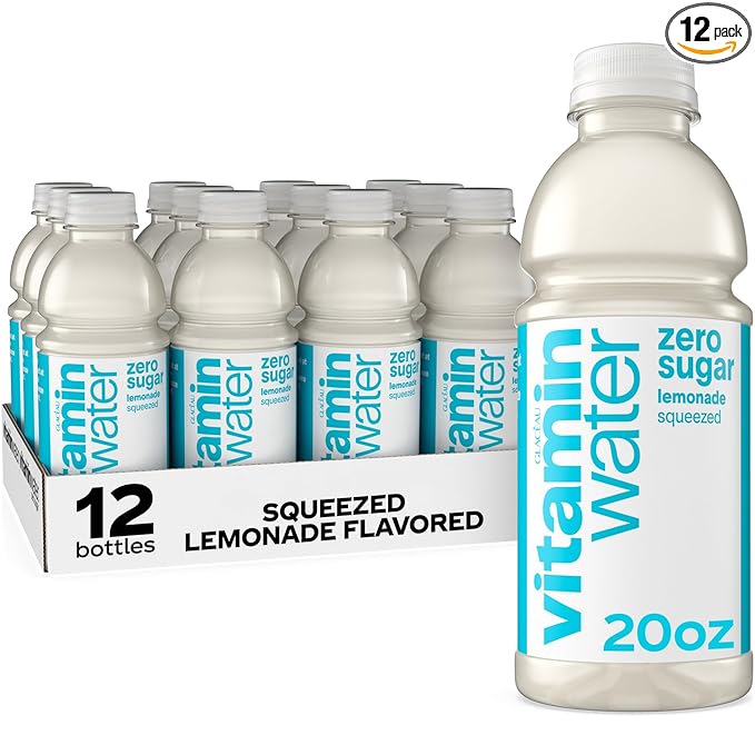 vitaminwater Zero Sugar Squeezed Lemonade Nutrient Enhanced Flavored Water Beverage, 20 fl oz