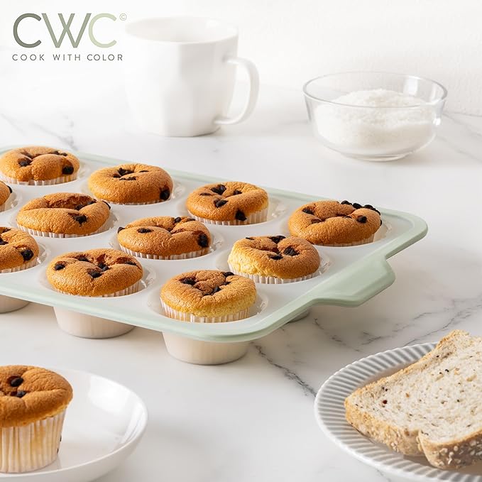 COOK WITH COLOR 17 Pc. Silicone Baking Pan Set - Non-Stick & Easy Clean Silicone Muffin Pans for