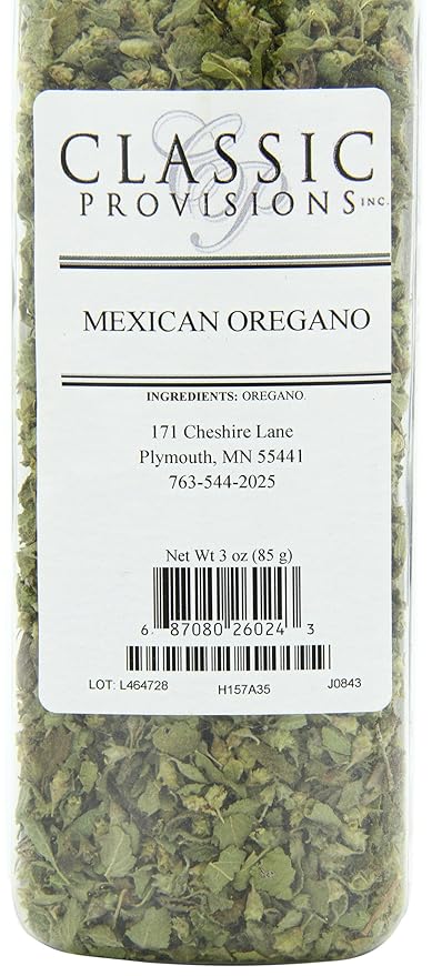 Classic Provisions Spices, Mexican Oregano Dried Whole Leaves ??3oz Shaker ??Rich in Flavor for