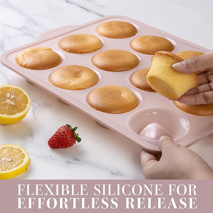 COOK WITH COLOR 17 Pc. Silicone Baking Pan Set - Non-Stick & Easy Clean Silicone Muffin Pans for