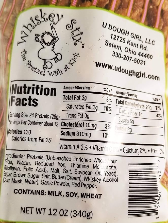 Whiskey Stix Gourmet Pretzels - Two 12oz. Bags