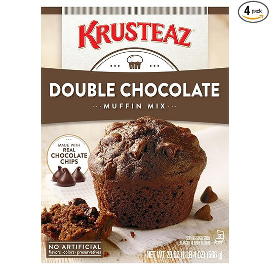Krusteaz Muffin Mix, Double Chocolate Muffin Mix, Made with Real Chocolate Chips & No Artificial