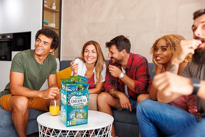The Happy Snack Company Crunchy Chickpeas Variety Pack 24 x 1 oz ( Sea Salt & Balsamic Vinegar