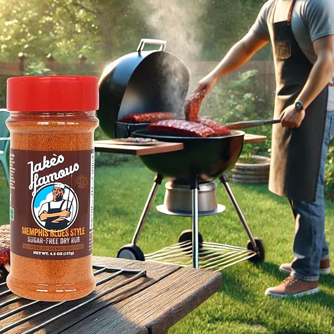 Jake?™s Famous Memphis Rub, BBQ Rub 4.5 Oz, Sugar Free, Gluten Free, Classic Southern Barbecue