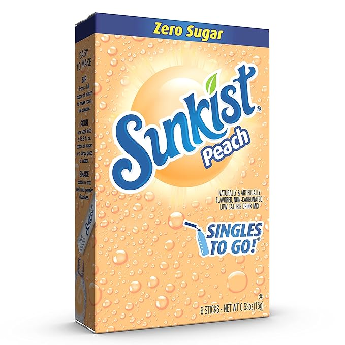 Sunkist Soda SINGLES TO GO! Drink Mix In 12 Boxes with 6 Packets Each (NonCarbonated and Sugar
