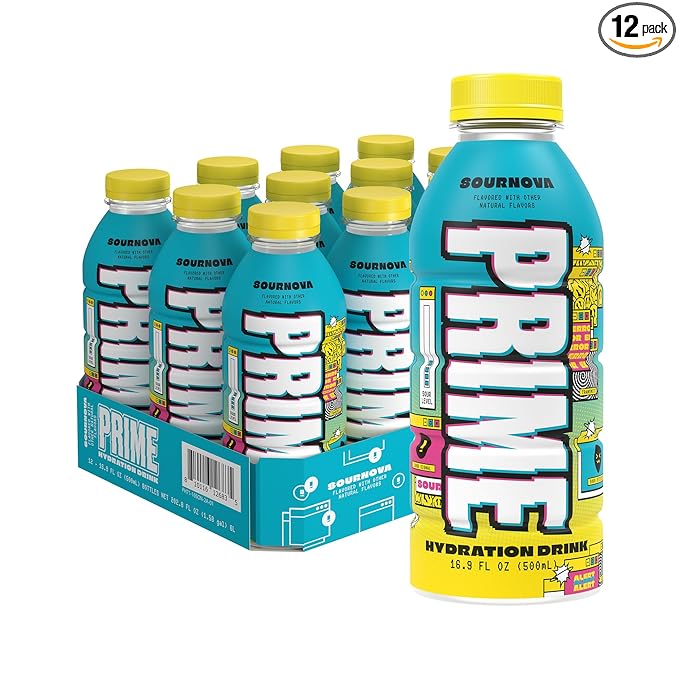 PRIME Hydration SOURNOVA, Sports Drinks, Electrolyte Enhanced for Replenishing Fluids, 250mg BCAAs