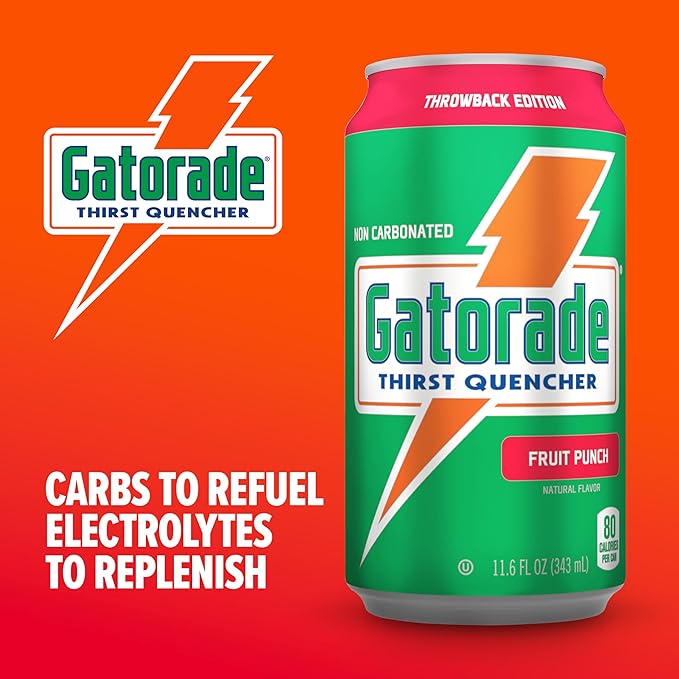 Gatorade Thirst Quencher, Fruit Punch, 12 Fl Oz Cans (Pack of 18)
