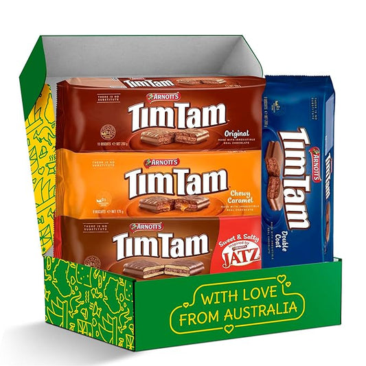 Tim Tam Variety Pack: Original, Double Chocolate, Chewy Caramel & Jatz - Authentic Australian