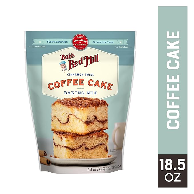 Bob's Red Mill Cinnamon Swirl Coffee Cake Baking Mix - 18.5 oz Bag (Pack of 1), Simple Clean