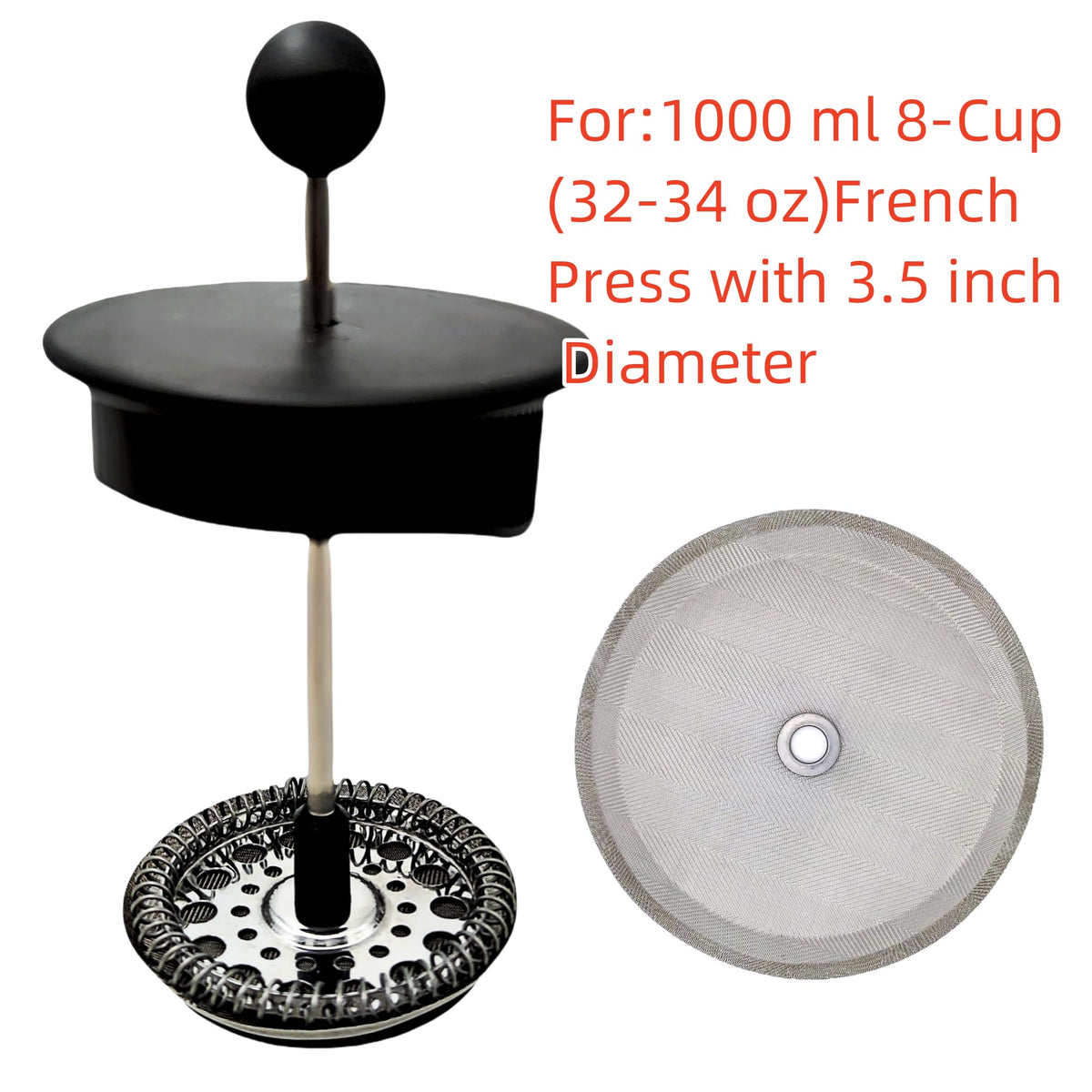 Ruilida 6pcs French Press Filter Screen - Universal 1000 ml, 34 Oz, 8 Cup Coffee Makers and Tea