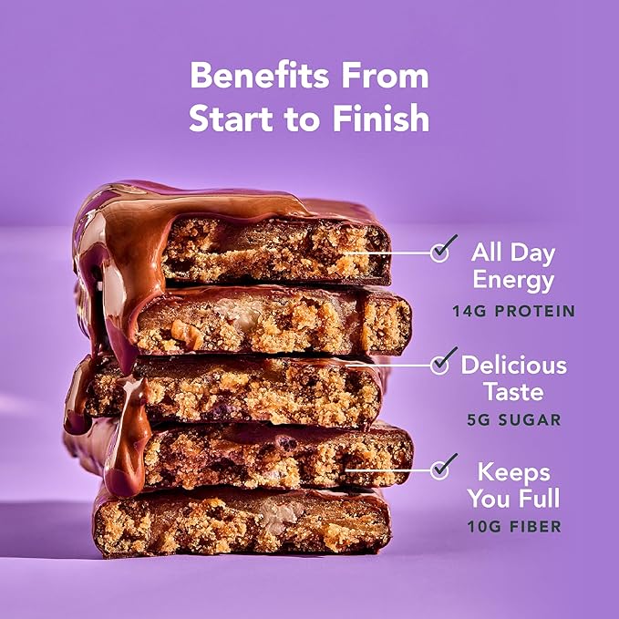 ALOHA Organic Plant Based Protein Bars | Chocolate Caramel Pecan | 12 Count, 1.98oz Bars | Vegan