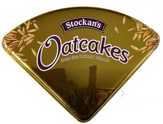Stockan's Orkney Wholegrain Thin Oatcakes Gifting Tin - Traditional Scottish Savoury Biscuits