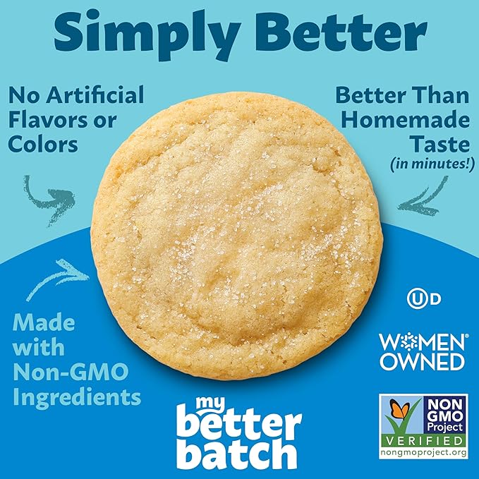 My Better Batch Classic Sugar Cookie Mix, Gourmet Baking Mix for Homemade Taste, 4 Pack (Makes 64