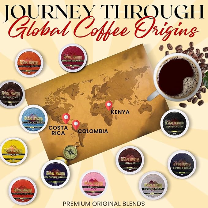 InfuSio Coffee Pods Variety Pack – 48 Count, 12 Crafted Medium & Dark Roast Blends and