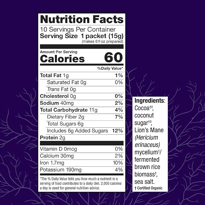 Host Defense MycoBrew Cocoa - Cocoa Drink Mix Includes Lion's Mane Mushroom Powder - Superfood