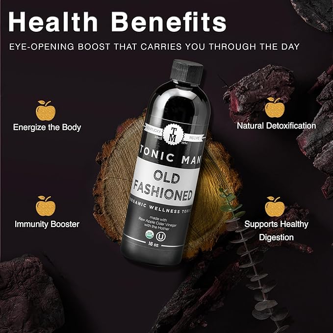 Tonic Man Old Fashioned Organic Wellness Herbal Tonic Made with Raw Apple Cider Vinegar Organic
