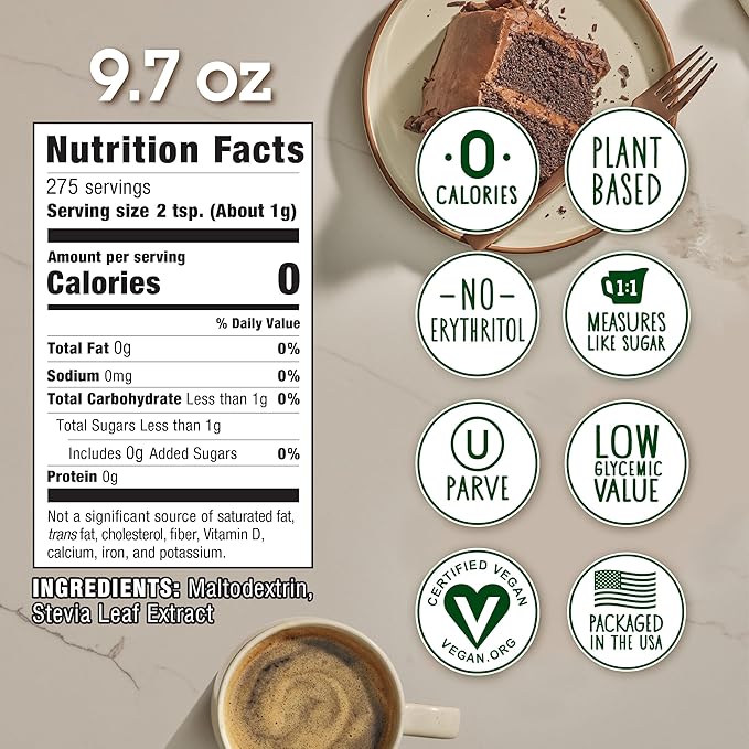 Stevia In The Raw Bakers Bag, Plant Based Zero Calorie Sweetener, No Added Flavors or erythritol