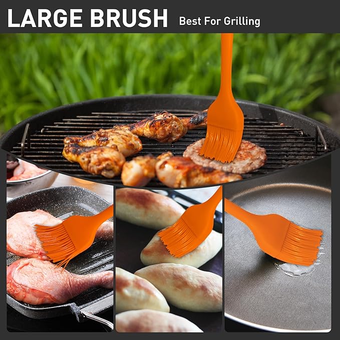 Pastry Brush-Begonia Silicone Basting Brush for Cooking,2pcs 10+8 in Heat Resistant Food Brushes