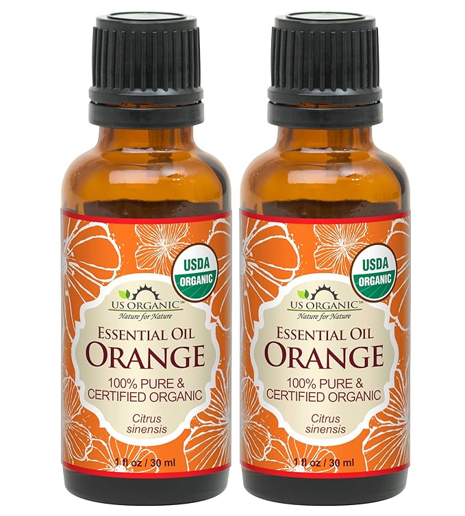 US Organic 100% Pure Sweet Orange Essential Oil - USDA Certified Organic - 30 ml Pack of 2
