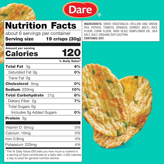 Breton Veggie Crisps Sea Salt (Pack of 12) - Popped not Fried Crisps, Made with Real Vegetables