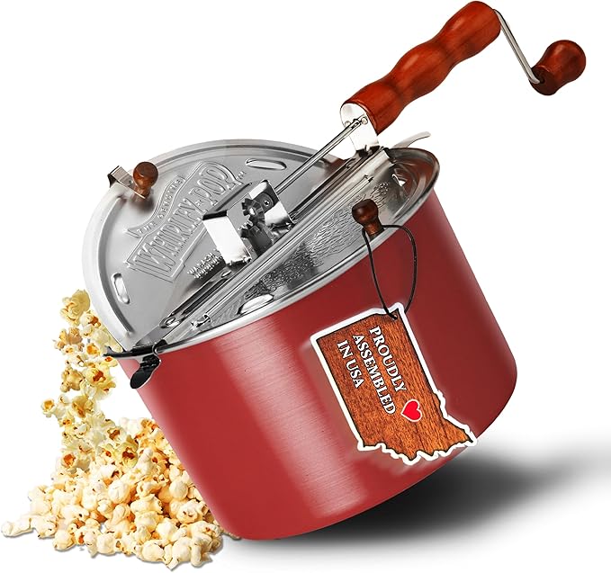Original Whirley Pop Starter Pack - Wabash Valley Farms Popcorn Kit, Whirley Pop Popcorn Maker With