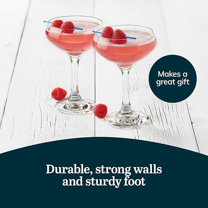 Libbey 3055 Perception Cocktail Coupe Glasses Set of 12, Elegant, Curvaceous Coupe Martini Glasses