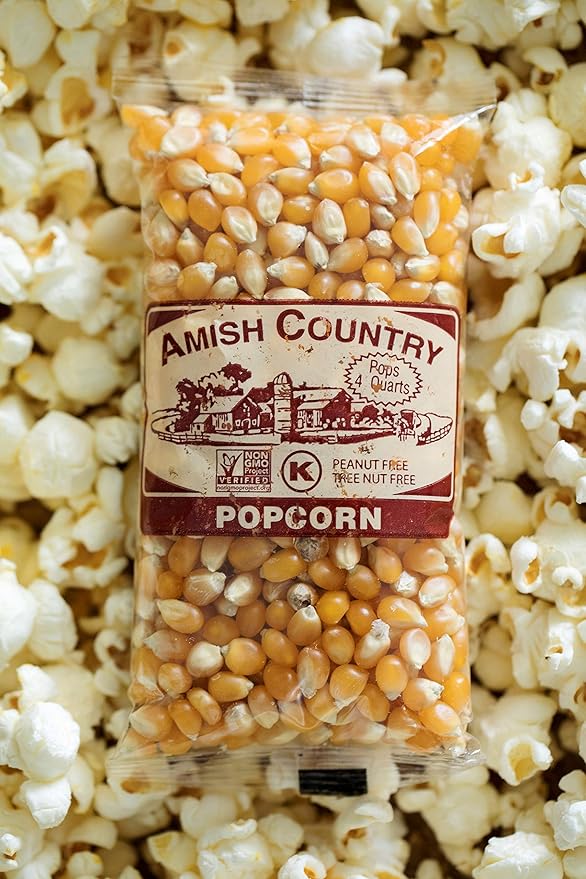 Amish Country Popcorn | 24-4 Oz Bags - Medium Yellow Popcorn | Old Fashioned, Non-GMO and Gluten
