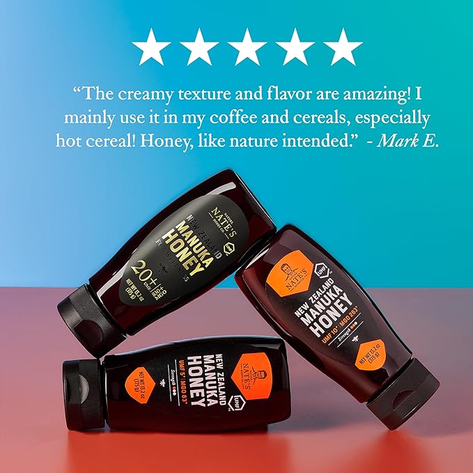 Nate's Pure Manuka Honey, Gold Edition | Sourced & Packed in New Zealand | MGO 830+ UMF Certified