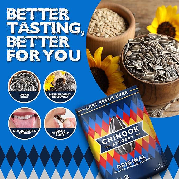 Chinook Seedery Roasted Sunflower Seeds - Jumbo Seeds Keto Snacks - Best For Snack Packs - Gluten