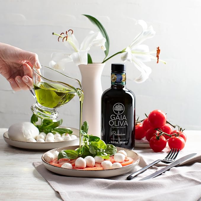 Gaia Oliva Cold Press Extra Virgin Olive Oil, Early Harvest Robust Fresh Premium Olive Oil from