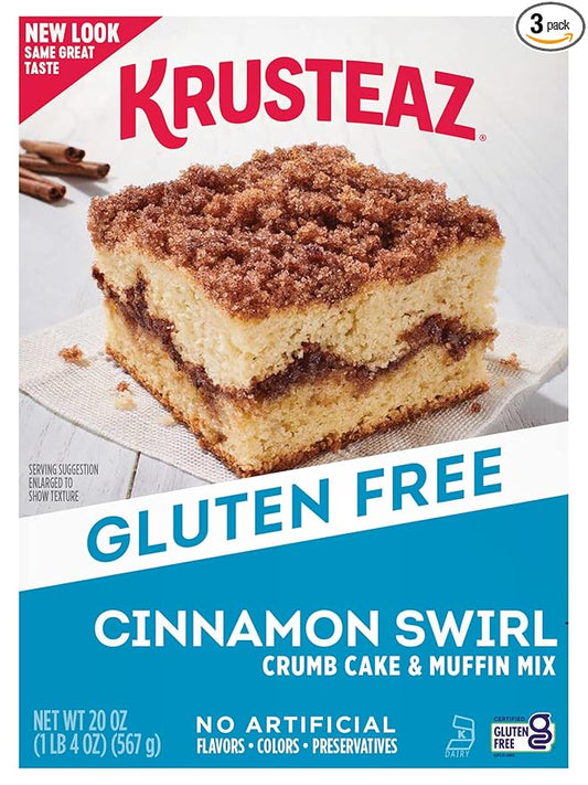 Krusteaz Gluten Free Baking Mix, Cinnamon Swirl Crumb Cake & Muffin Mix, Gluten Free with No