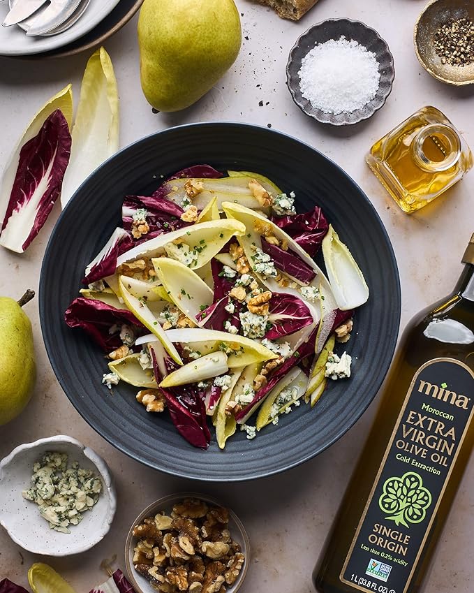 Mina Olive Oil Extra Virgin 169 Fl Oz, New Harvest, Polyphenol Rich Olive Oil for Cooking, Moroccan