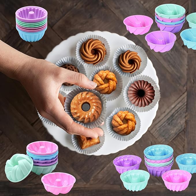 Tongjude 72 Pieces Silicone Bakeware Set, Nonstick Baking Pans Set, Easy Release Oven Silicone Pan