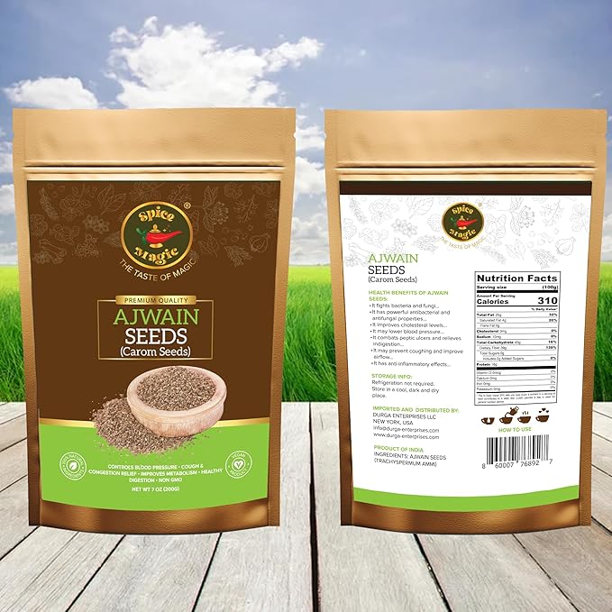 Spice Magic Ajwain Seeds I Carom Seeds I Bishops Weed ~ 100% Pure, Aromatic & Natural I Non-GMO I