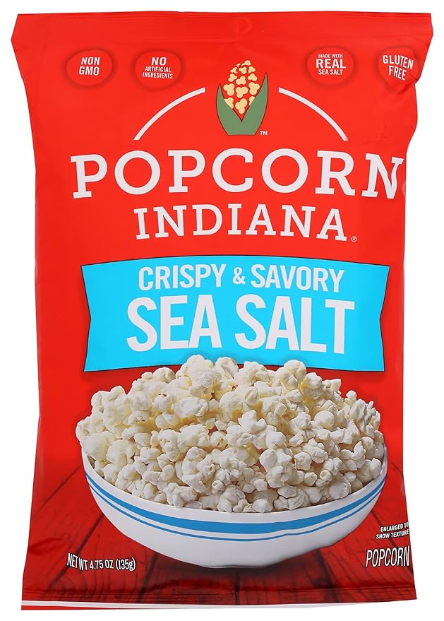 Popcorn, Indiana Sea Salt Popcorn, Family Pack Single 4.75 Oz