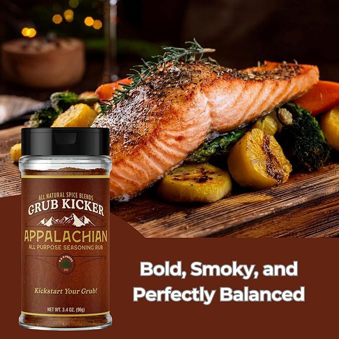 Grub Kicker Appalachian All Purpose Seasoning- 3.4 oz Bottle - All Purpose Seasonings for Cooking