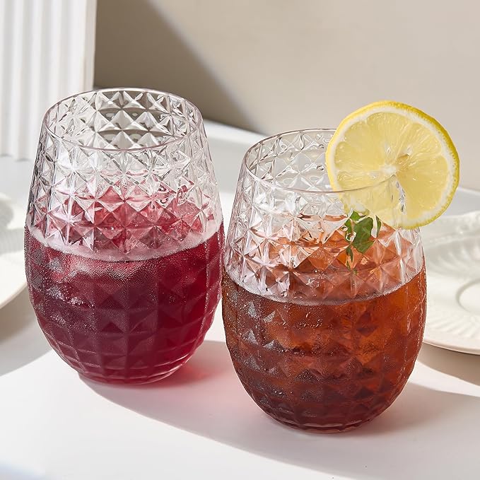 20 Pack Plastic Wine Glasses, 16Oz Disposable Wine Glasses Unbreakable Clear Plastic Cocktail