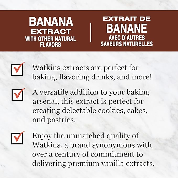 Watkins Banana Extract with Other Natural Flavors, 2 oz. Bottles, Pack of 6 (Packaging May Vary)
