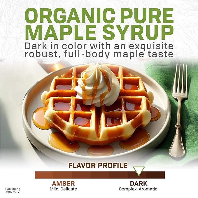 Maple Valley Organic Pure Maple Syrup, Dark & Robust Better Than Pancake Syrup, Use for Coffee or