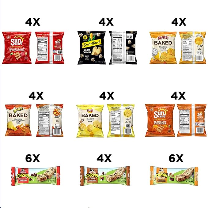 Frito Lay Snack Time Favorites with Baked, Smartfood, Sunchips and Quaker Chewy Granola Bars