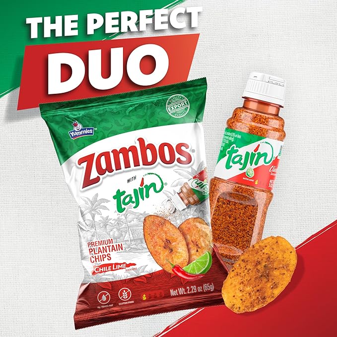 Zambos Plantain Chips with Taj챠n Seasoning, 2.29 oz (Pack of 8)
