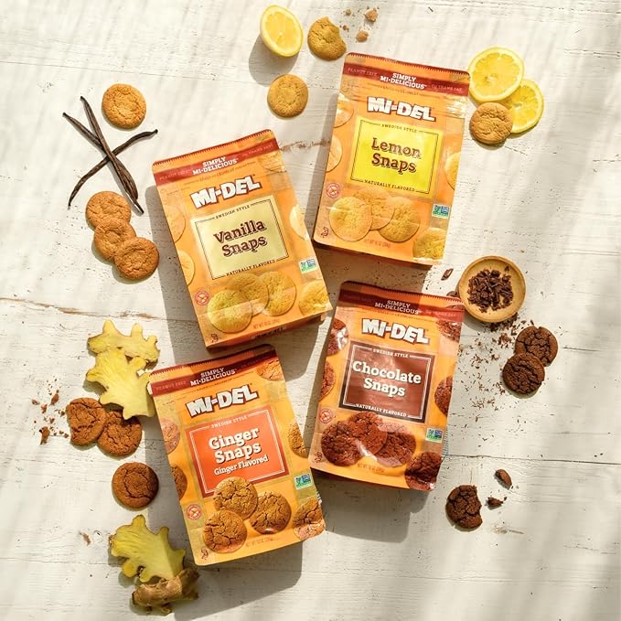 Mi-Del Chocolate Snaps Cookies - Crunchy Chocolate Cookies - Non-GMO Certified, 0g Trans Fat