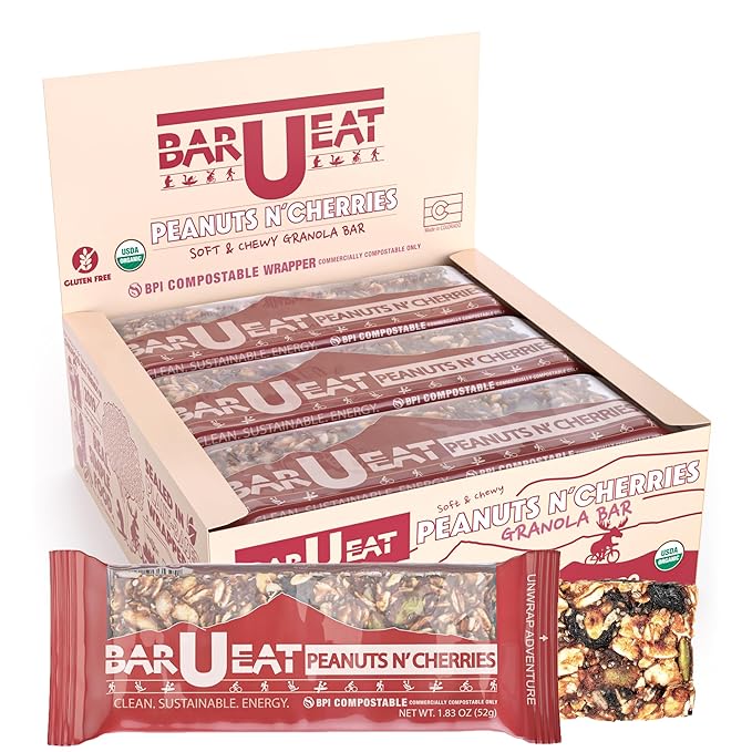 BAR-U-EAT Gluten-Free, Organic, Soft & Chewy Energy Bar. Real Food | Seed Oil Free | No Artificial