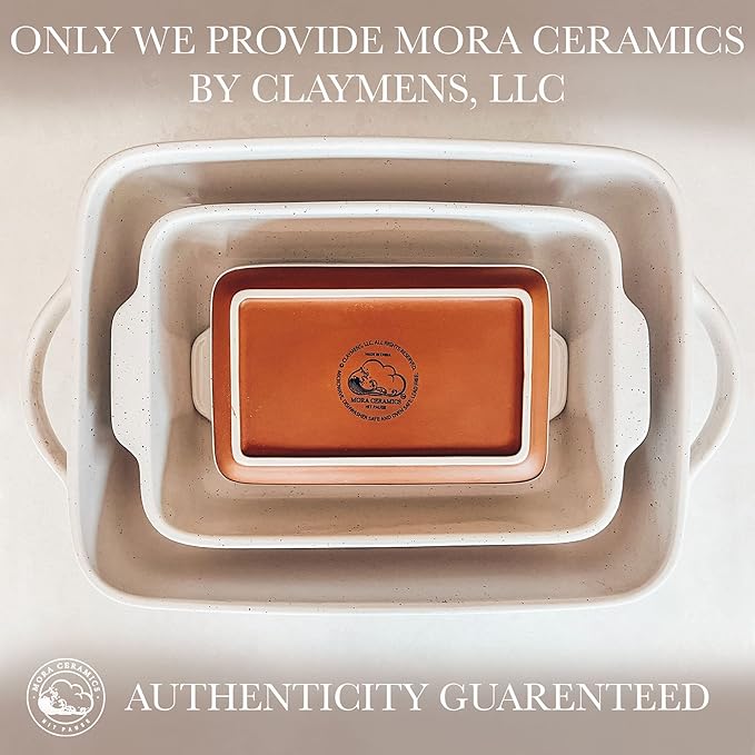 Mora 7x11in & Loaf Baking Dishes - Porcelain Casserole & Bakeware, Oven-to-Table, Freezer Safe
